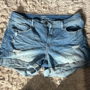 Mid rise jean shorts